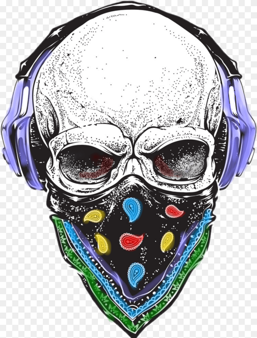 1024x1345 Report Abuse Vinyl Stickers Decal Music Skull With Headphones, Accessories, Person, Face, Head Transparent PNG