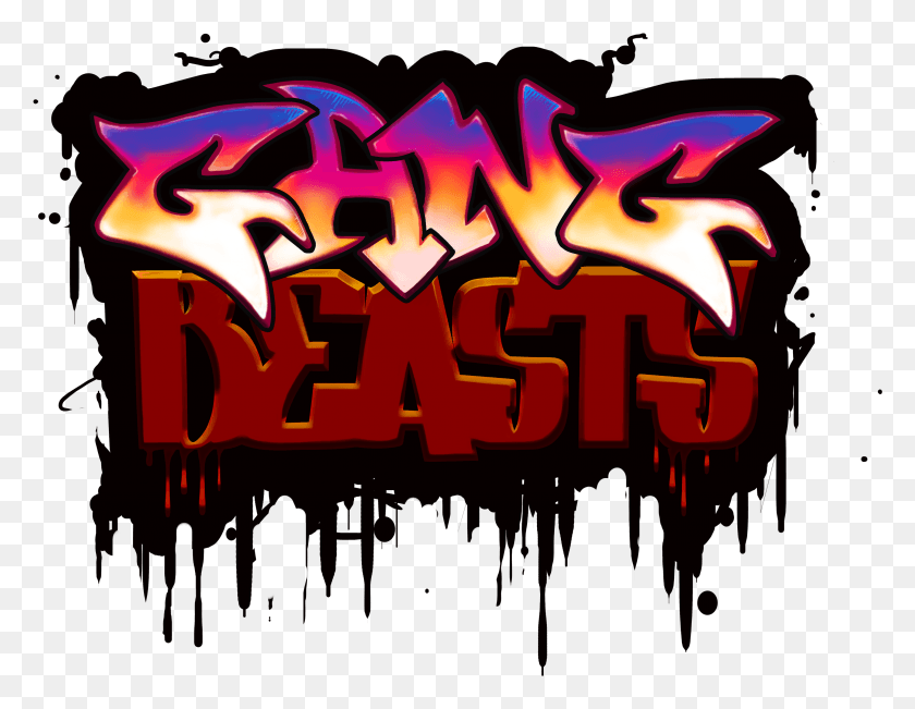 2874x2178 Descargar Png Informe Rss Gang Beasts Logo Gang Beasts, Graffiti, Texto, Cartel Hd Png
