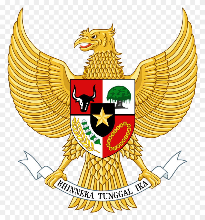 Representada Con La Estrella Dorada En Fondo Negro Lambang Garuda, Symbol, Emblem, Tiger HD PNG Download