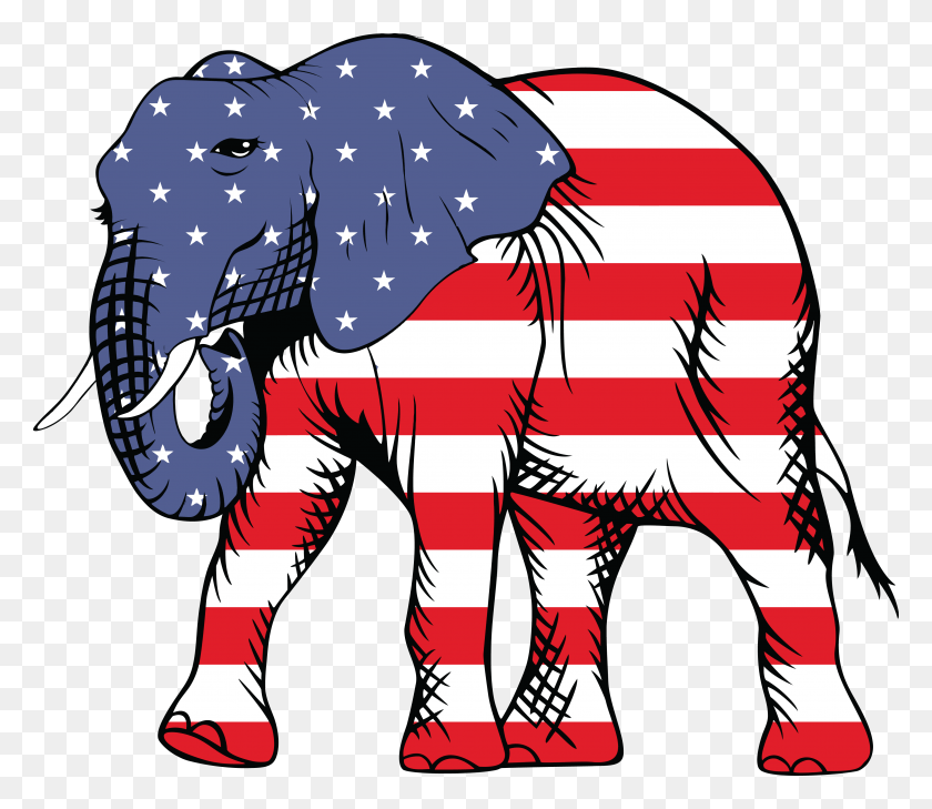 4000x3431 Логотип Республиканского Слона Республиканский Слон, Млекопитающее, Животное, Человек Hd Png Скачать