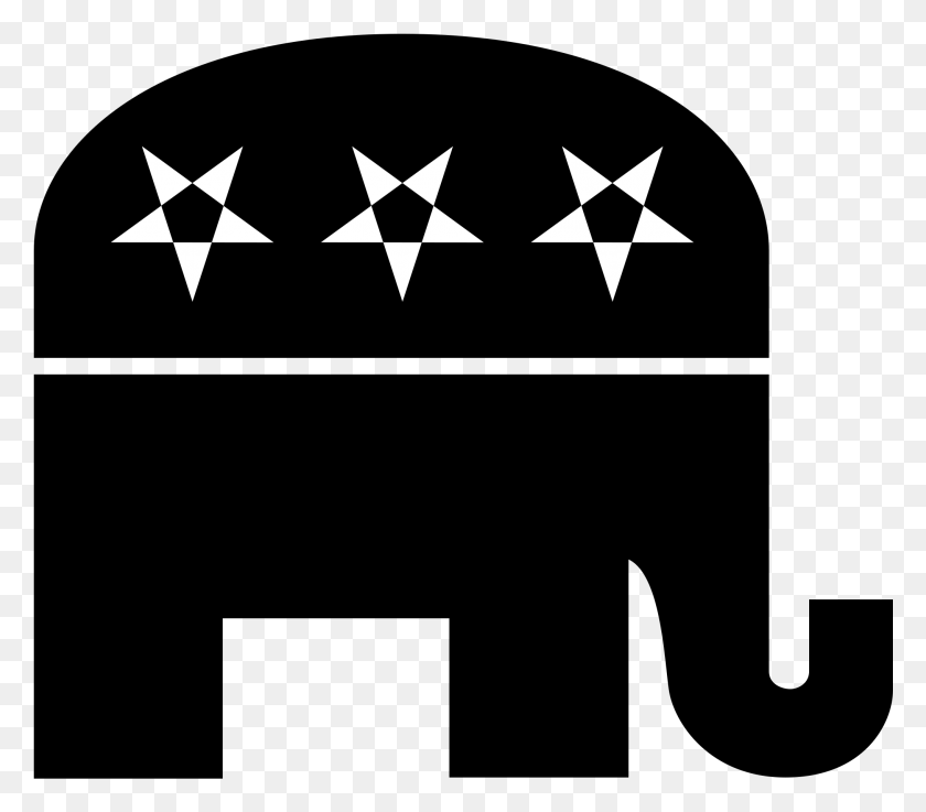 2032x1765 Республиканский Логотип Республиканцы Черно-Белый, Символ, Звездный Символ Png Скачать