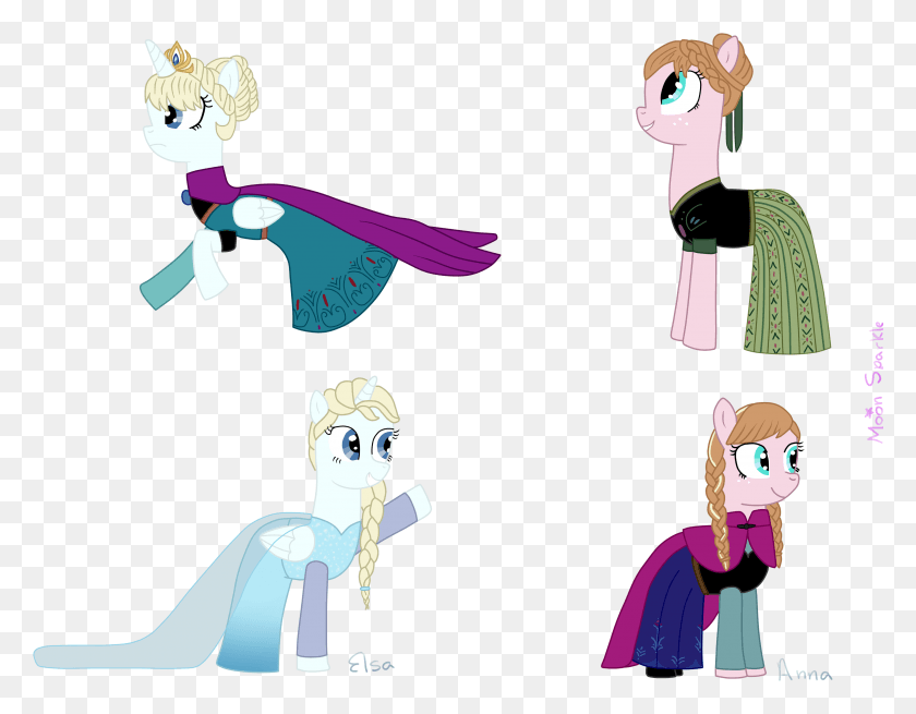 3343x2554 Request Disney Frozen Elsa Y Anna Pony Version By, Comics, Book, Manga HD PNG Download