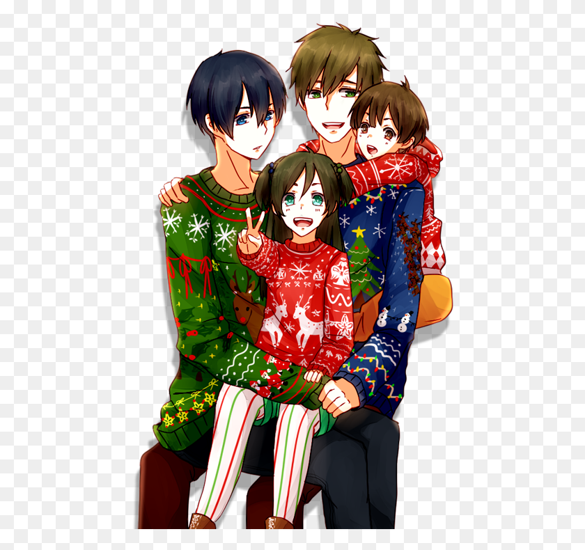 462x730 Request For Makoharu In Ugly Christmas Sweaters At Cartoon, Clothing, Apparel, Person HD PNG Download