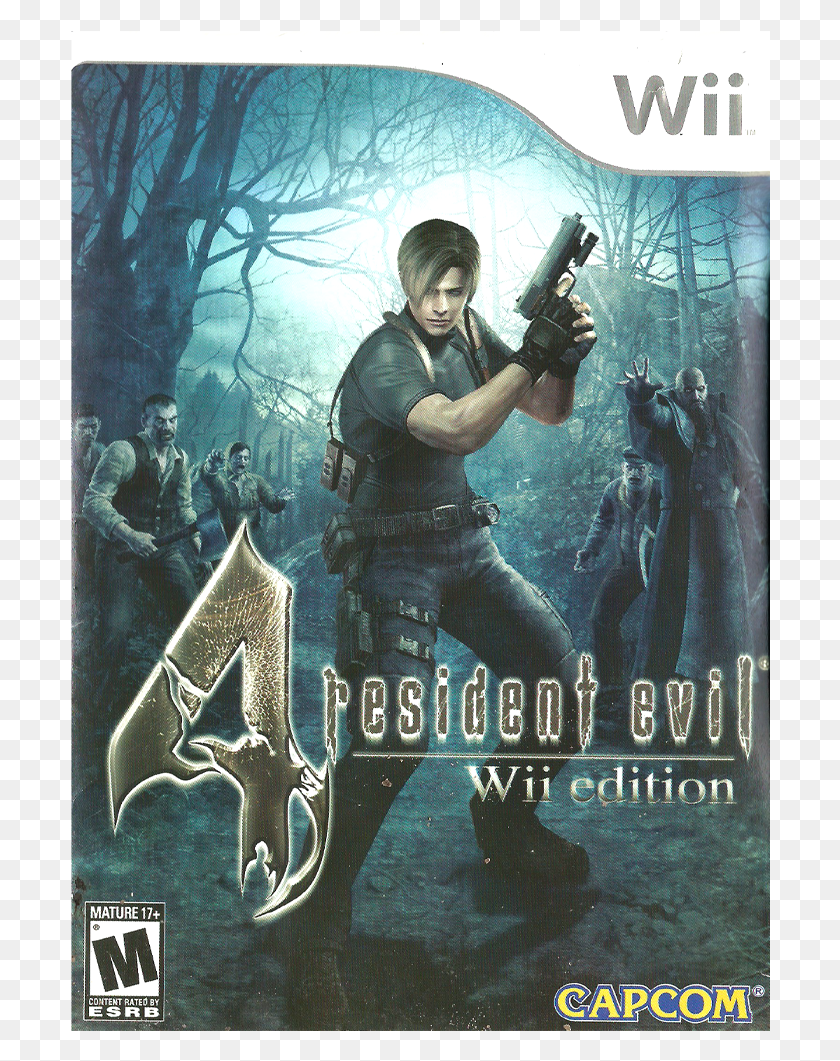700x1001 Descargar Png Resident Evil 4 Front Resident Evil 4 Xbox Wii, Cartel, Publicidad, Persona Hd Png
