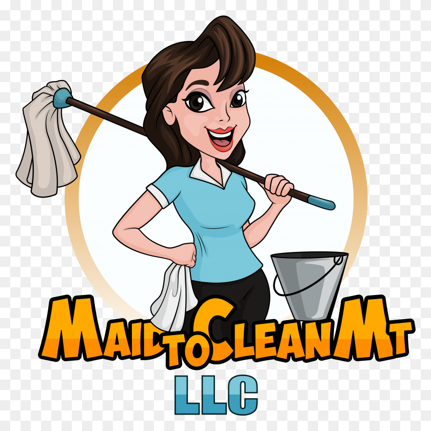 3312x3316 Residential Amp Commercial Cleaning Services Cartoon Cleaning Services Logo, Person, Human, Female HD PNG Download