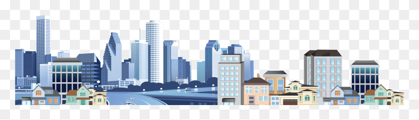 2561x595 Residential Housing And The City Of Houston City Of Houston Skyline, High Rise, Urban, Building HD PNG Download