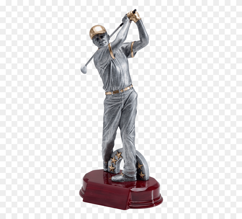 295x700 Resin Golf Action Figure Modern Male Red Bas Resin Golf Trophies, Person, Human, Pants HD PNG Download