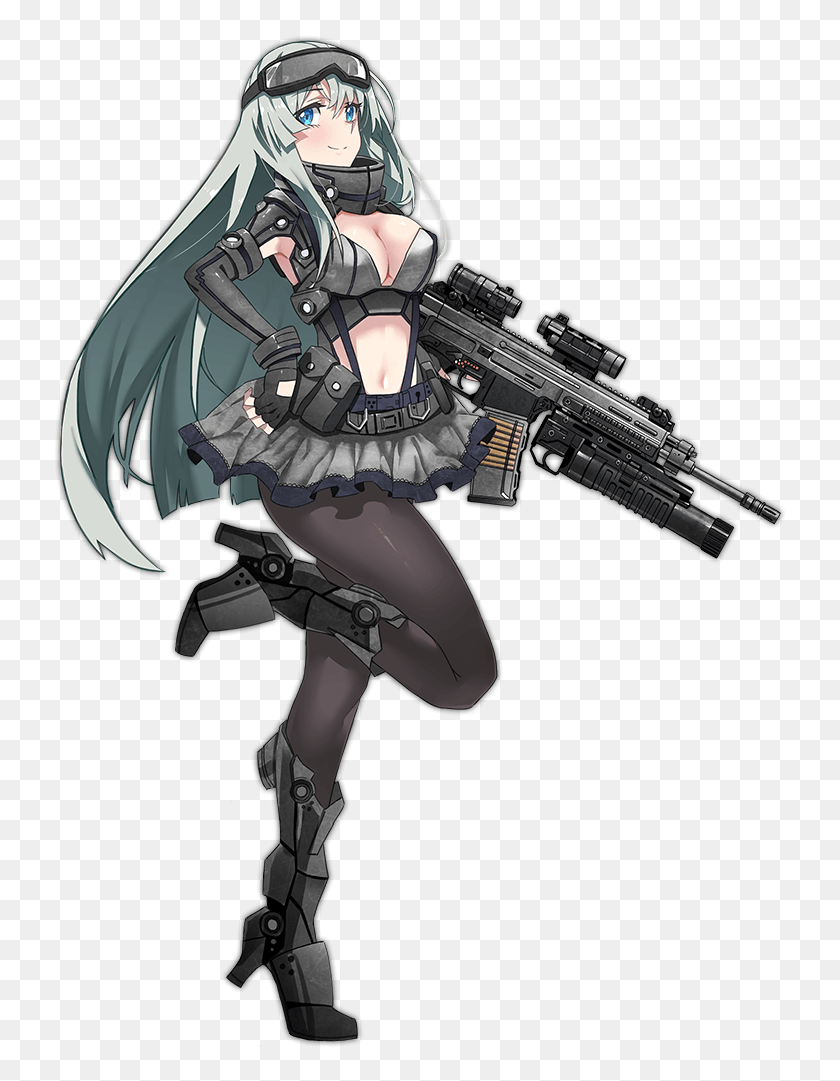 734x1021 Resized To 83 Of Original Cz805 Girls Frontline, Person, Human, Helmet HD PNG Download