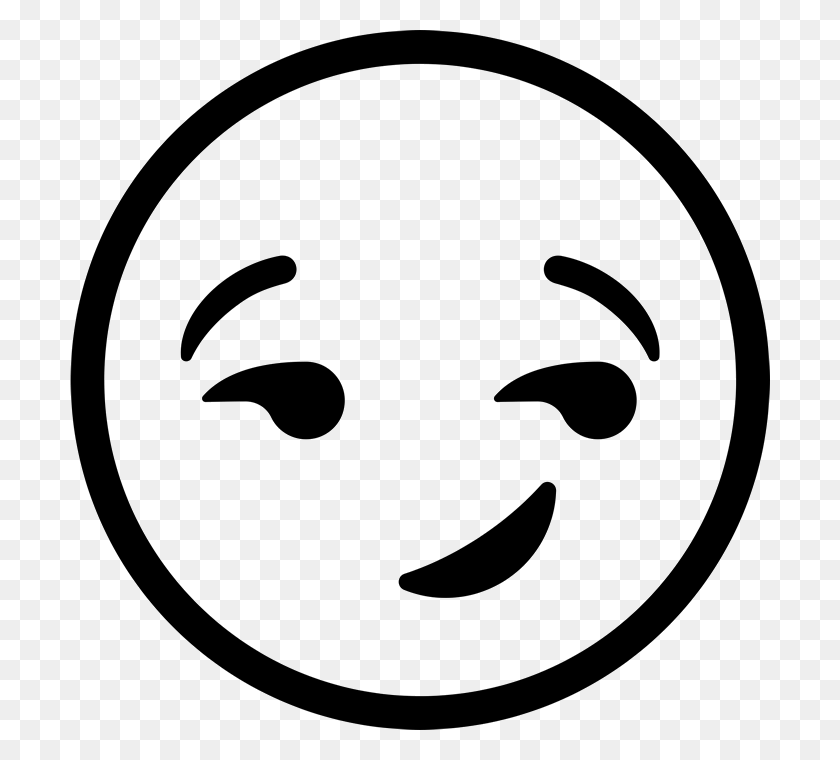 700x700 Descargar Png Resultado De Imagen Para Clipart Smiley Face Black Emoji Clipart Blanco Y Negro, Stencil, Símbolo, Logo Hd Png