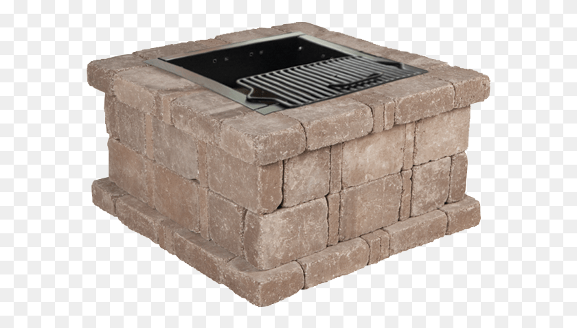 589x418 Retaining Walls Permeable Pavers Erosion And Outdoor Pavestone Rumblestone 38.5 In. X Square Concrete Fire, Brick, Box, Walkway HD PNG Download