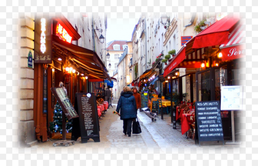 1024x631 Retreat In France Paris Rue Mouffetard, Street, City, Road HD PNG Download