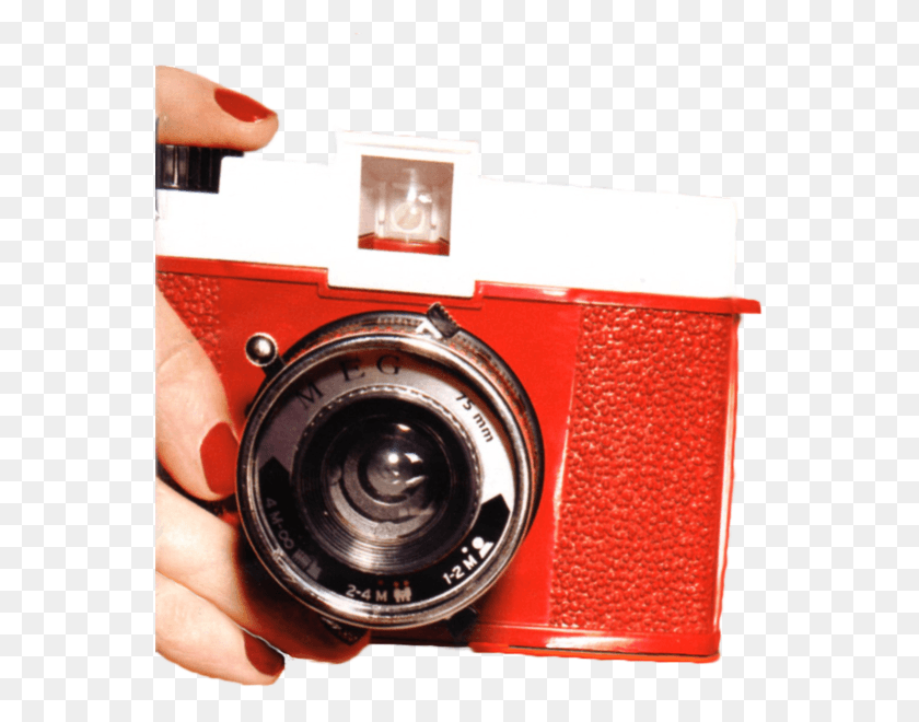 556x600 Retro Camera Held Face, Electronics, Person, Human HD PNG Download