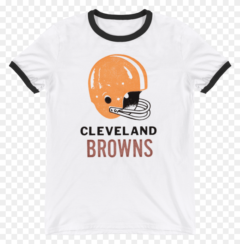 881x899 Retro Cleveland Browns Ticket Tee Football Helmet, Clothing, Apparel, T-shirt HD PNG Download
