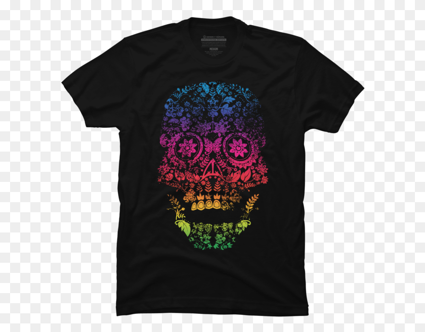 602x597 Retro Distressed Day Of The Dead Skull Portal 2 Shirt Designs, Clothing, Apparel, T-shirt HD PNG Download