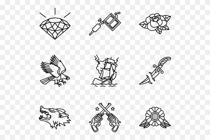 529x501 Retro For Free On Tattoo Icons, Gray, World Of Warcraft HD PNG Download