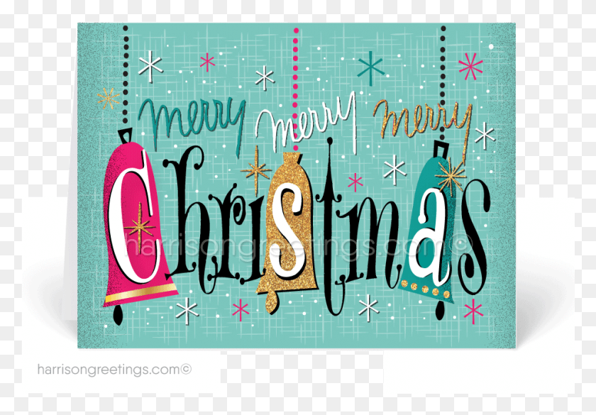 947x638 Retro Modern Holiday Christmas Card Merry Christmas And Happy New, Text, Alphabet, Advertisement HD PNG Download