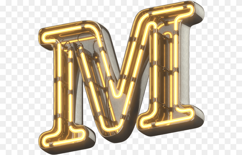 Retro Neon Light Typeface Tuba, Smoke Pipe PNG