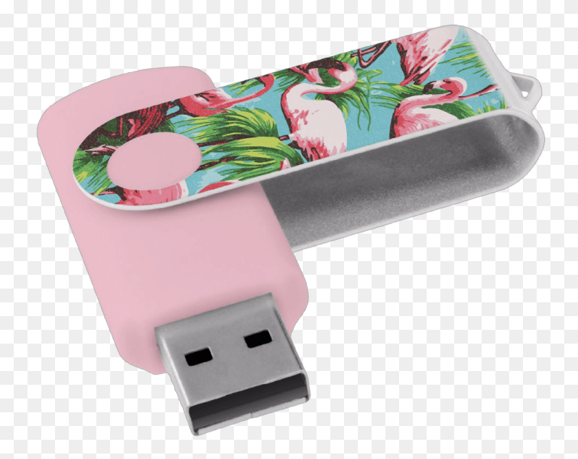 749x608 Retro Pink Flamingos Usb Flash Drive Usb Flash Drive, Furniture, Box, Pencil Box HD PNG Download