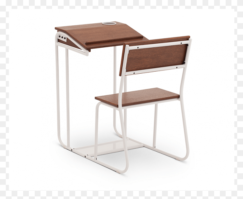 901x727 Retro School Desk In Blue Gives Your Back To School Writing Desk, Furniture, Table, Chair HD PNG Download