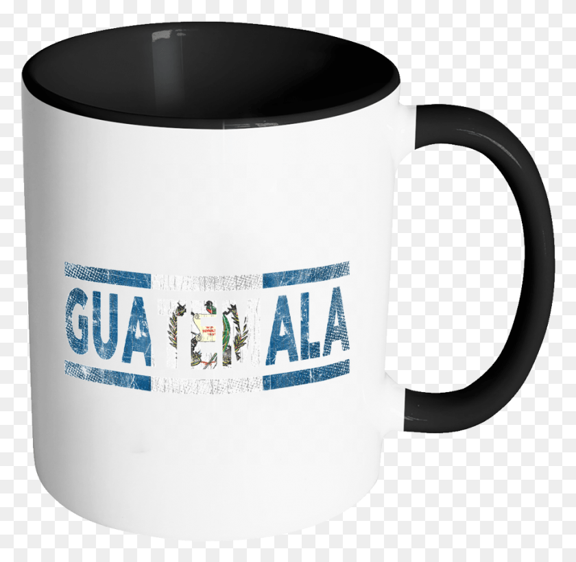 909x886 Retro Vintage Flag Guatemalan Guatemala 11oz Black Mug, Coffee Cup, Cup, Blow Dryer HD PNG Download