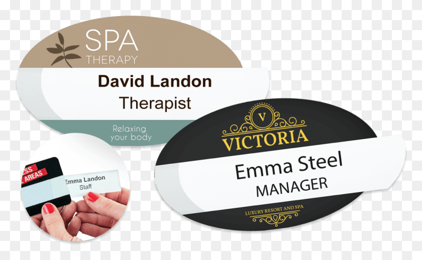1126x662 Reusable Selfit Double Line Name Badges 70 X 40 Mm Eye Shadow, Text, Paper, Business Card HD PNG Download