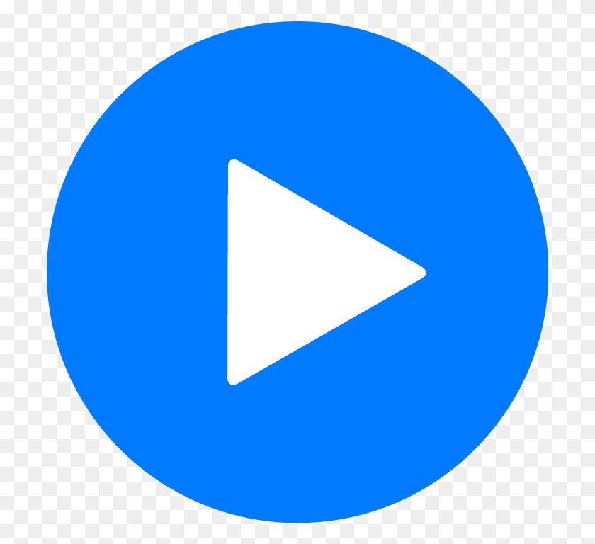 708x708 Descargar Png Revisar Con Icono De Video Icono De Inicio Azul, Triángulo, Etiqueta, Texto Hd Png