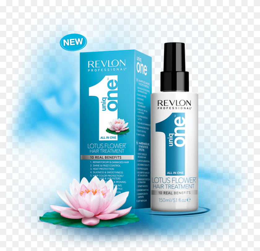 862x833 Revlon Uniq One Lotus Flower Hair Treatment 10 Benefits In 1 Treatment Revlon 10in One Blue, Bottle, Cosmetics, Perfume, Lotion Clipart PNG
