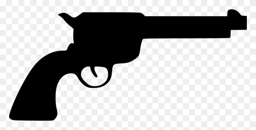 980x464 Revolver Colt Western Svg Icon Free Kolt Siluet, Gun, Weapon, Weaponry HD PNG Download