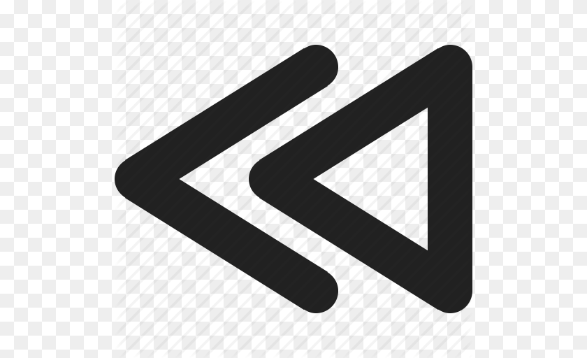 Rewind Icon, Triangle, Text Sticker PNG