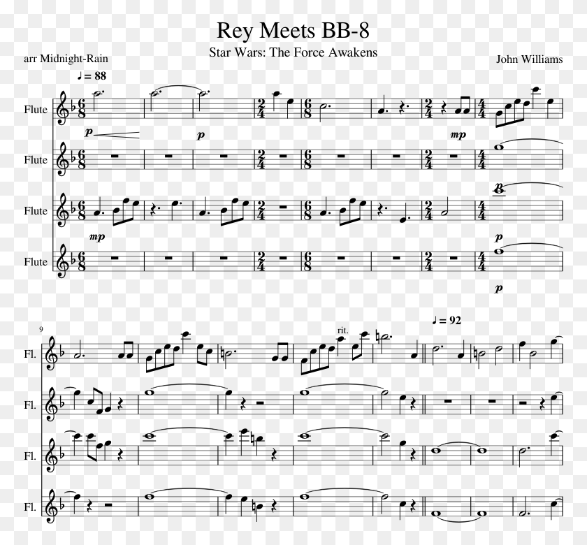773x720 Rey Meets Bb 8 Sheet Music Composed By John Williams Sheet Music, Gray, World Of Warcraft HD PNG Download