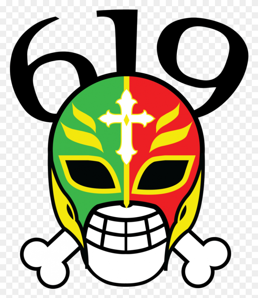 803x937 Rey Mysterio Clipart 3 By Troy One Piece Jolly Roger, Máscara, Cabeza Hd Png