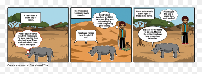 1145x368 Rinocerontes Muertos Por Cuernos De Dibujos Animados, Comics, Libro, Animal Hd Png