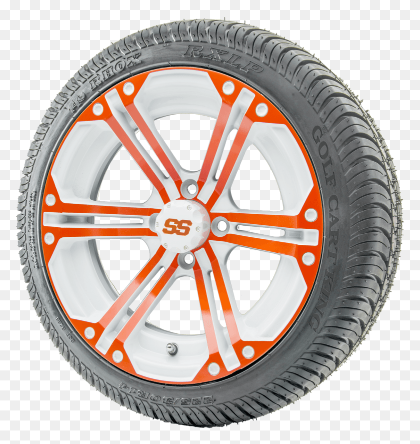 1123x1191 Rhox Rx354 White And Orange Wheels And Lowpro Tires Hubcap, Tire, Wheel, Machine HD PNG Download