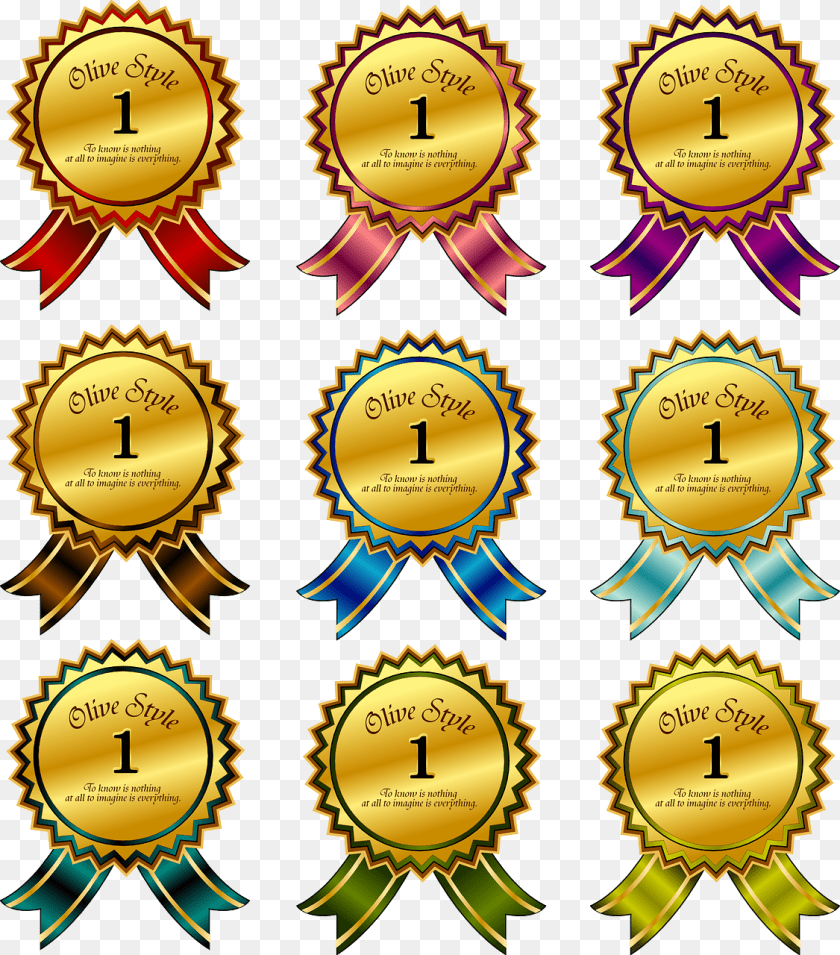 Ribbon Accolade, Badge, Gold, Logo, Symbol Sticker PNG