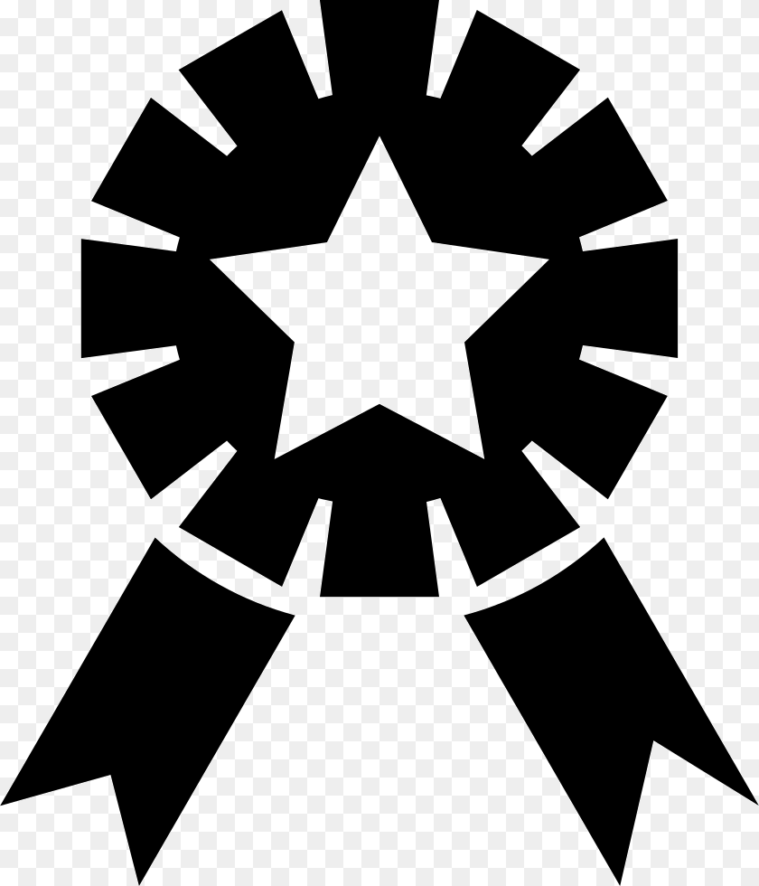 840x980 Ribbon Award With Star Shape Comments, Symbol, Stencil, Recycling Symbol, Cross PNG