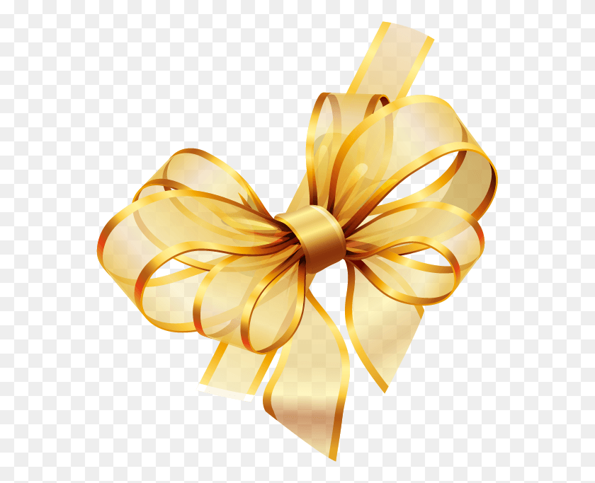 567x623 Ribbon Gold Free Hq Clip Art Gold Ribbon Bow, Gift, Lamp HD PNG Download