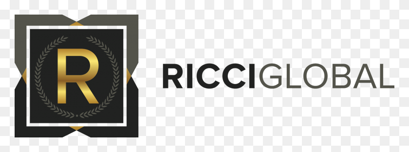 2460x800 Ricci Global Logo Black And White, Text, Symbol, Trademark HD PNG Download