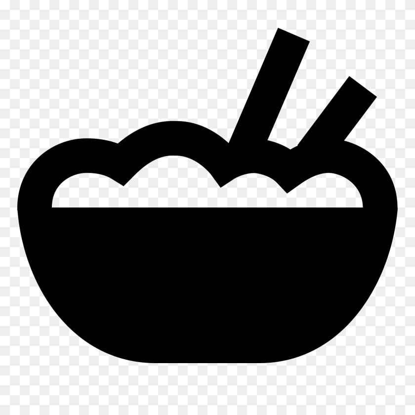 Rice Bowl Icon, Gray Clipart PNG
