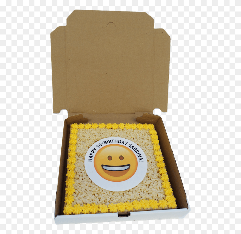 496x754 Rice Krispy Emoji Pastel De Cumpleaños Smiley, Planta, Alimentos, Caja Hd Png