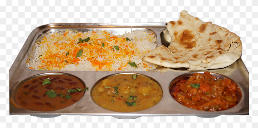 1000x460 Rice Plate Thali Veg Rice Plate, Food, Curry, Pizza HD PNG Download