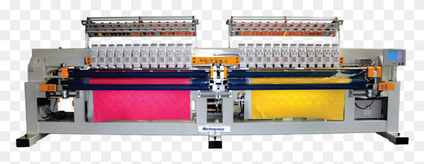 957x326 Richpeace Computerized Multi Color Double Roll Quilting Planer, Machine, Electrical Device, Lathe HD PNG Download