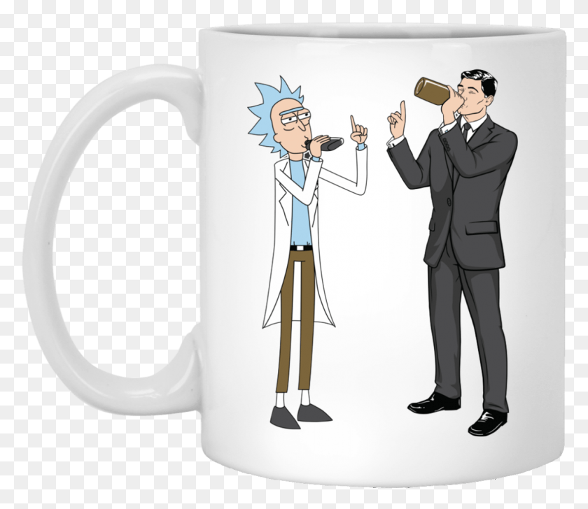 1137x974 Rick And Archer Drink Wine Coffee Mugs Lets Do This The Dumbest Way Possible Because, Coffee Cup, Cup, Person HD PNG Download