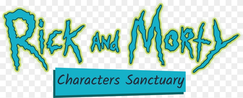 2445x992 Rick And Morty, Turquoise, Art, Text PNG