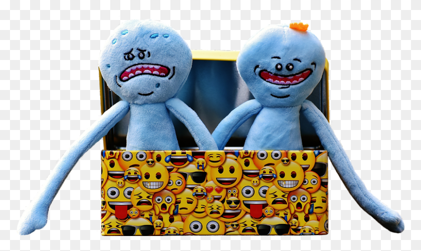803x456 Rick And Morty Characters Emotions Smilies Funny Rick And Morty, Plush, Toy, Crowd HD PNG Download