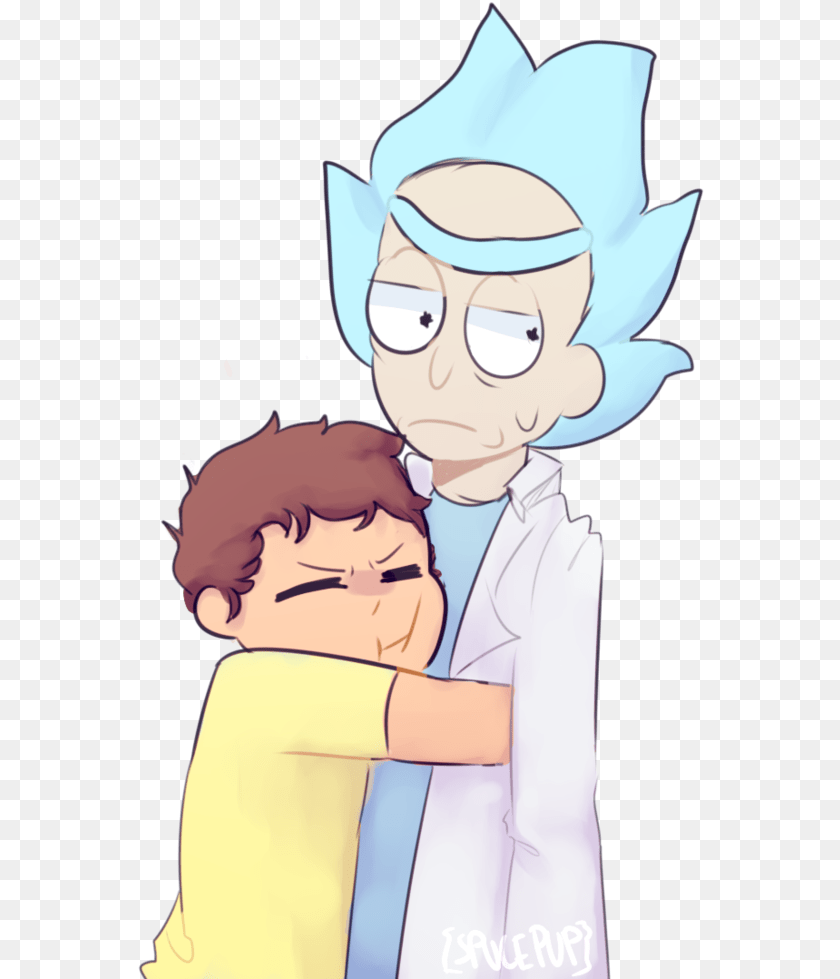 567x979 Rick And Morty Hug, Book, Comics, Publication, Baby Transparent PNG