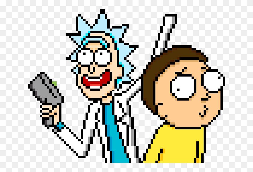 657x513 Rick And Morty Pixel Art, Rug, Text, Graphics HD PNG Download