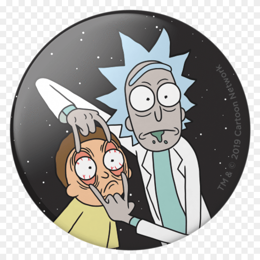 823x823 Rick And Morty Popsocket, Face, Text, Performer HD PNG Download