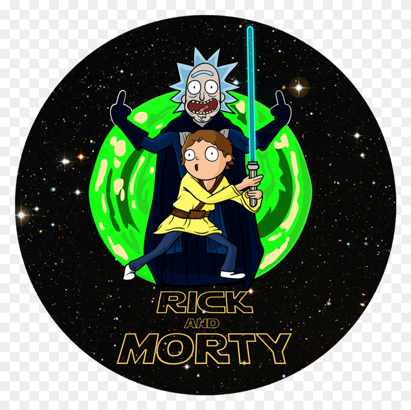 951x951 Rick And Morty X Star Wars, Poster, Advertisement, Symbol HD PNG Download