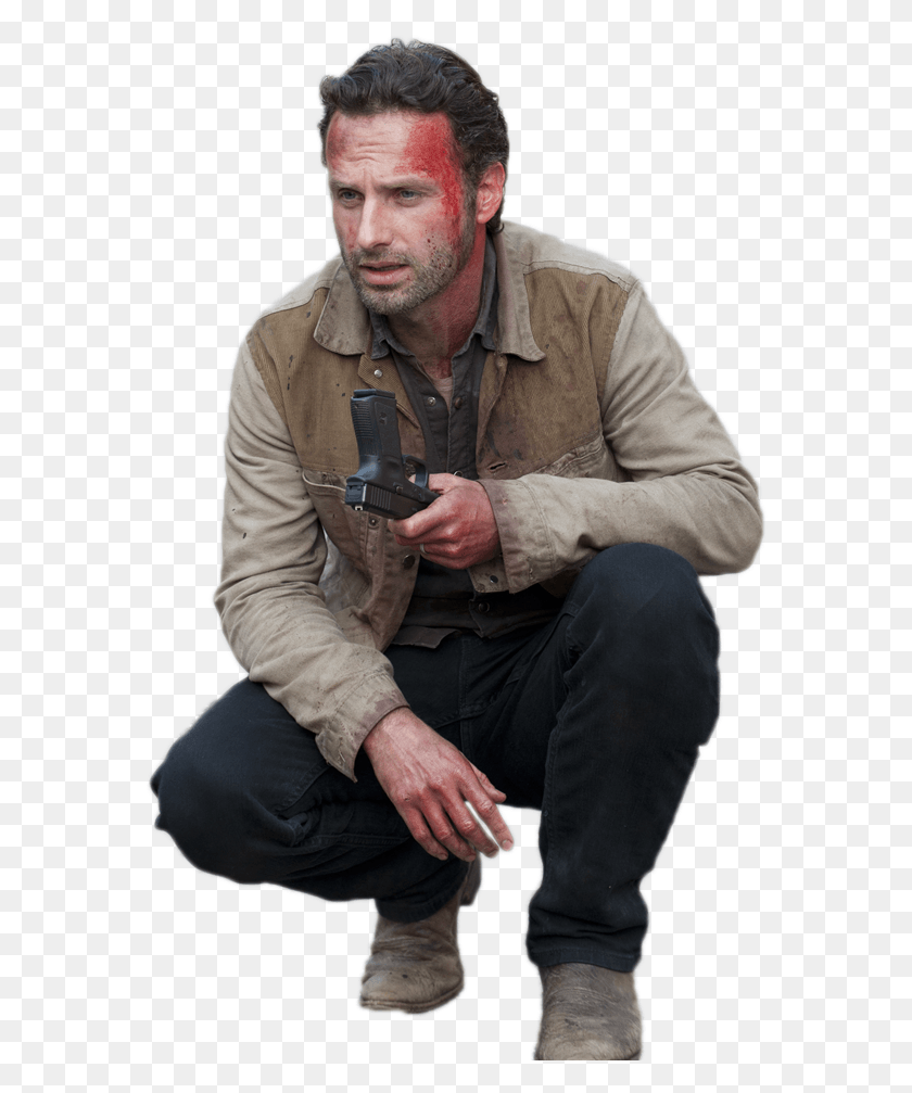 574x947 Rick Grimes Walking Dead Rick Grimes Walking Dead Boots, Person, Human, Clothing HD PNG Download