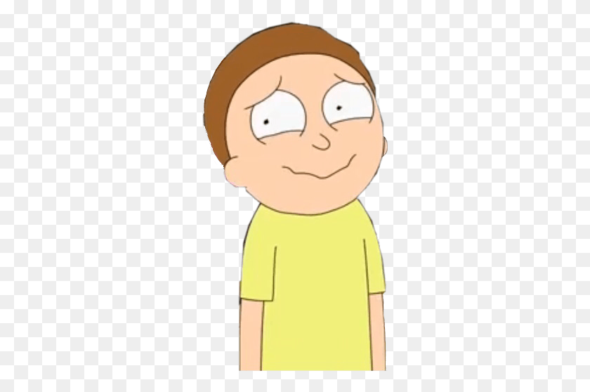 265x498 Rickandmorty Morty Worried Scared Confused Concerned Cartoon, Face, Head, Smile HD PNG Download